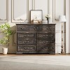 9-Drawer Dresser for Bedroom, Wide Dressers Wood Vintage Chest of Drawers with Natural Texture and Vintage Gold Floral Handles - 3 of 4