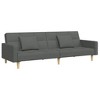 vidaXL Sofa Bed Dark Grey Polyester Fabric 2-seater - 3 of 4