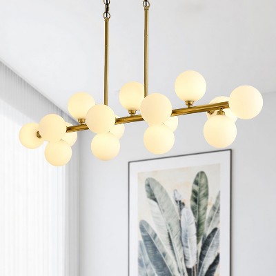 BAOURE Mid Century Modern Sputnik Chandelier, 16-Light Chandeliers over Table, Linear Chandelier Dining Room Light Fixture