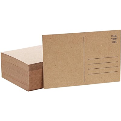 Blank Kraft Mailable Postcards for Crafting Wedding Invitations (100 Count)