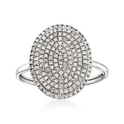 Ross-Simons 0.35 ct. t.w. Pave Diamond Oval Ring in 14kt White Gold