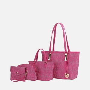 MKF Collection Marimar  M Signature Vegan Leather Women’s Tote – 4 Pcs set Handbag by Mia K - 1 of 4
