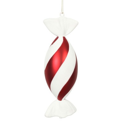 Vickerman Red-White Swirl Candy Christmas Ornament