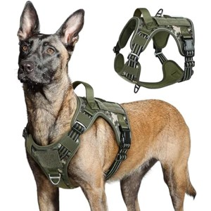 rabbitgoo Tactical Dog Harness for Large Dogs, Vest with Handle & Molle, Easy Control for Training Walking, Adjustabs, Green camo, L - 1 of 1