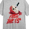 Friday the 13th Bloody Mask and Title Logo Women's Gray Graphic Sleep Shirt - 2 of 3