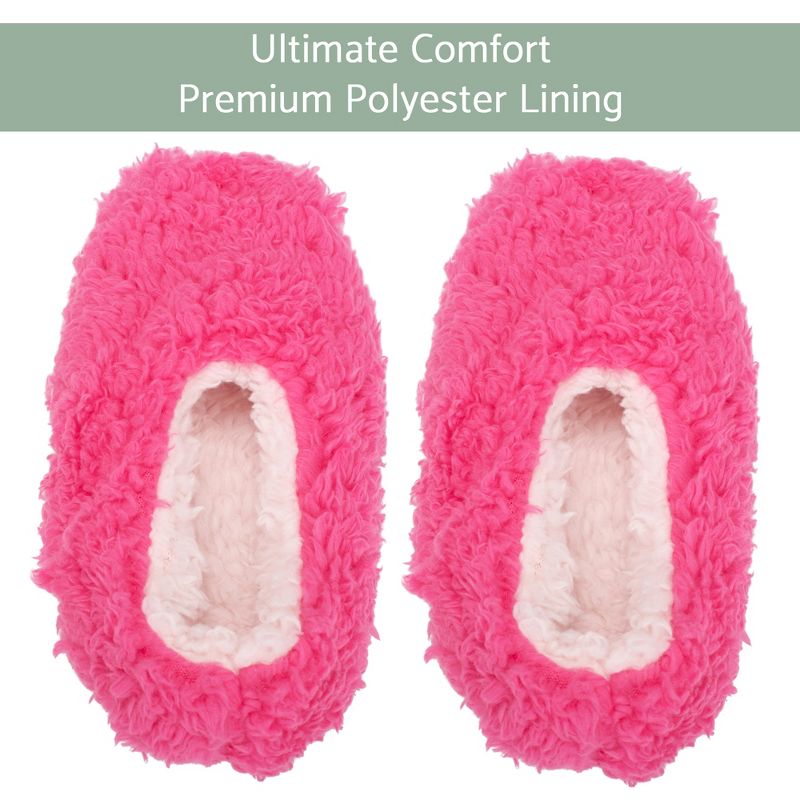 Elanze Designs Hot Pink Two Tone Womens Plush Lined Cozy Non Slip Indoor Soft Slippers - Small, 2 of 7