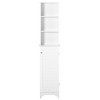 HOMCOM Tall Bathroom Storage Cabinet/Freestanding Linen Tower with 3-Tier Open Adjustable Shelf and Cupboard, White - 4 of 4