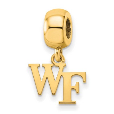 Black Bow Jewelry 14k Yellow Gold Plated Sterling Silver Wake Forest Demon Deacons NCAA Bead Charm