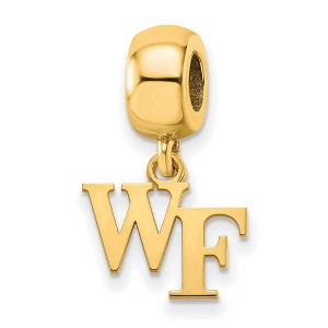 Black Bow Jewelry 14k Yellow Gold Plated Sterling Silver Wake Forest Demon Deacons NCAA Bead Charm - 1 of 4