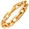 Steeltime Men's stainless steel and simulated diamonds heirloom chain link bracelet. Color Options: Silver, Gold - 2 of 4