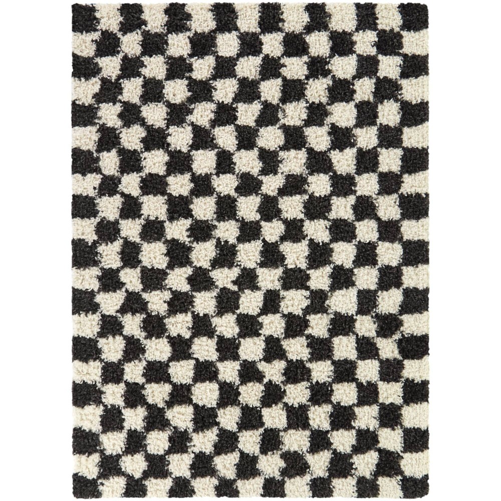 Photos - Area Rug Balta Rugs 7'10"x10' Mackie Checkered Teen Shag Rug Black