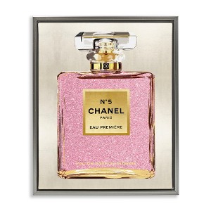 Stupell Industries Pink Luxury Perfume Black Framed Floater Canvas Wall Art - 1 of 4