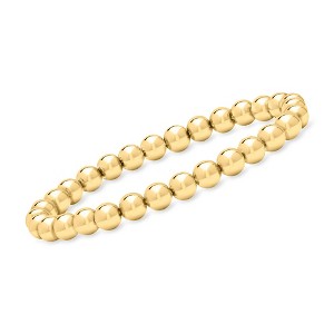 Ross-Simons Italian 6mm 18kt Gold Over Sterling Bead Stretch Bracelet - 1 of 4