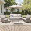 Belord 4 Pieces Patio Furniture Set, Patio Couch Set with Swivel Rocking Gliding Chairs and Coffee Table, All Weather Wicker Patio Set - 2 of 4