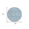 Sky Blue And Denim Blue Floral Washable Indoor Outdoor Area Rug - 3 of 4