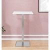 HomeRoots 24" White and Silver Metallic Square Steel Bar Table - 2 of 4