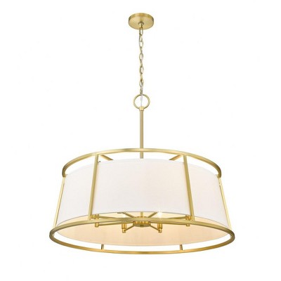 Lenyx Elegant Brushed Nickel and Brass Drum Pendant Light