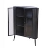 3 Tier Corner Storage Cabinet with Glass Door, Metal Display Cabinet with Removable Shelves, Kitchen Sideboard Buffet for Living Room Bathroom - 4 of 4