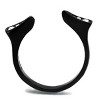 Slickblue Women's Minimalist Open Cuff Ring, Black Finish with Clear Stones on Tips, Polished Finish, Sizes 5–10 - 3 of 4