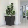 PexFix 22" Tall Metal Tapered Planter Large Outdoor & Indoor Garden Plant Pot Black for Home and Patio - 3 of 4