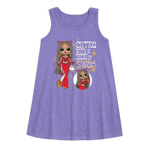 Girls' - LOL Surprise! - Extra w/ a Side of Swag Graphic Sleeveless Aline Dress - 1 of 3
