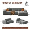 L-Shaped Soft Fabric Modular Sofa with 3 Cushions, No Assembly Required and Deep Seat for Living Room & Bedroom - 2 of 4