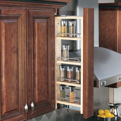 Rev-A-Shelf Kitchen Cabinet Pullout Wall Filler Wooden Organizer Slide Out Pantry Storage w/ Soft-Close in Multiple Sizes, 6 x 42 In, 432-WFBBSC42-6C — фото 3
