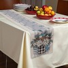 Unique Bargains Christmas Table Runner Flowerpot with Snowman Linen Blue White 72"x13" 1 Pc - 2 of 4