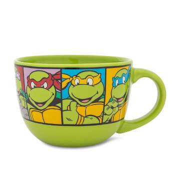 Silver Buffalo Teenage Mutant Ninja Turtles Characters Ceramic Soup Mug | Holds 24 Ounces