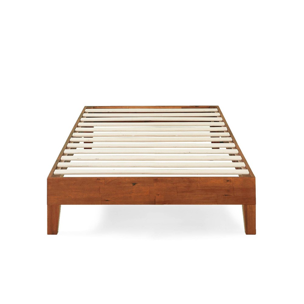 Photos - Bed Best Price Mattress Twin 12" Naturalista Grand Solid Wood Premium Platform  Cherry: Mid-Century, Noise-Free, Non-Slip Sla