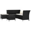 vidaXL Black Poly Rattan & Powder-Coated Steel Patio Lounge Set - 4 Piece Outdoor Furniture Set with Cushions and Storage - 3 of 4