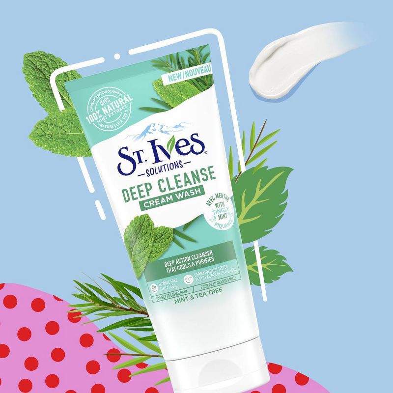 St. Ives Mint &#38; Tea Tree Deep Cleanse Cream Wash - 6oz, 4 of 5