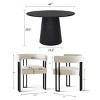5-Piece Dining Set for 4 Person,46"Round Dining Table+Upholstered Chenille Chairs Curved Backrest Armrest Kitchen Chair for Dining Room - 4 of 4