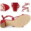 Perphy Women's Faux Suede Open Toe Lace Up Strappy Chunky Heel Sandals - 4 of 4