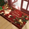 Lomsoe Santa Claus and Christmas Tree Pattern Welcome Mat - "Merry Christmas" Text, Machine Washable, Festive Holly Berry,Christmas Welcome. - 4 of 4