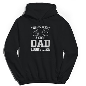 Rerun Island Men's This Is What A Cool Dad Long Sleeve Graphic Cotton Sweatshirt Hoodie - Black M - 1 of 3