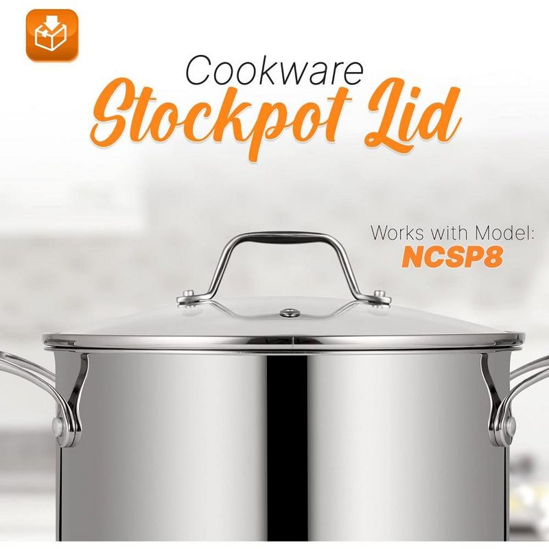 NutriChef Kitchen Cookware Stockpot Lid, 2 of 6