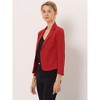INSPIRE CHIC Women's Open Front Office Long Sleeve Lightweight Printed Floral Crop Suit Blazer - 2 of 4