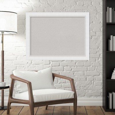 Blanco White and Grey Cork Bulletin Board with Geometric Frame