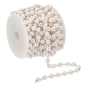 Unique Bargains Faux Pearl Beading Chain with Spool for DIY Necklace Bracelet - 1 of 4