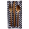 Design Imports  Herringbone Jacquard Napkin Set 6 Piece, Black & White, 20X20" - 3 of 4