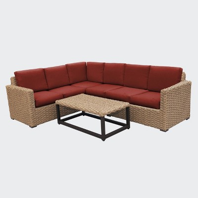 Avalon 5pc Outdoor Sectional - Red - Leisure Made