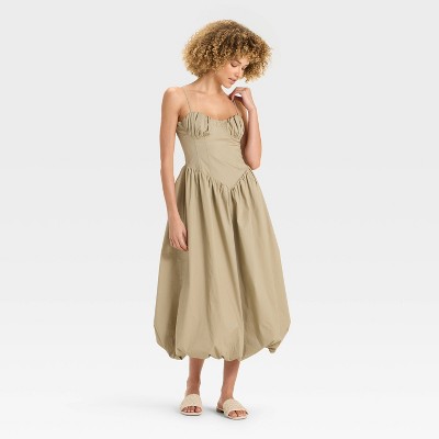 Women's Corset Bubble Midi A-Line Dress - Future Collective
