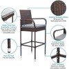 Outdoor Bar Stools Set of 2 with Cushions Wicker Bar Stools, Patio Bar Chairs Bar Height Patio Set for Garden Pool Lawn Backyard - 4 of 4