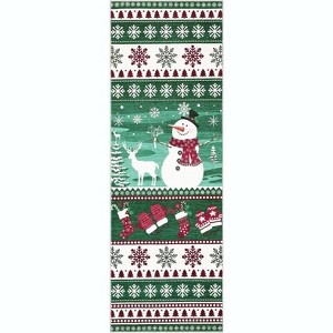 Christmas Door Mat - Washable Non-Slip Snowman Rug, Stain Resistant Foldable Floor Mat for Entryway, Porch, Bedroom, Multiple Sizes & Colors - 1 of 4