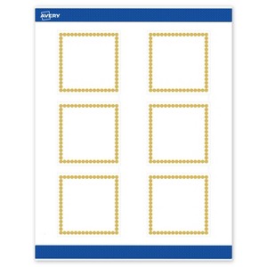 Avery Printable Square Labels, Gold Beads, 3" x 3", Matte White Square Labels, Permanent, Laser/Inkjet, 60ct, Great for Product Labels - 1 of 4