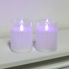 LumaBase Battery-Operated LED Glass Candles with Flickering Flame and Remote Control, Multi-Function - Set of 2 - 2 of 4