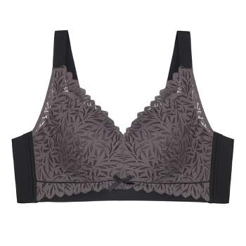 Women Push Up Bra Plus Size Floral Lace Underwire Soft Everyday Bras Widen  Band