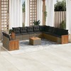 vidaXL Garden Sofa Set Grey PE rattan 12 Piece Set Adjustable Feet - 2 of 4