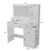 FONTOI 43.3"W Vanity Table with 5 Drawers and 3 Open Shelves Smooth MDF Surface for Bedroom Dressing Room, White/Black, 43.31"*15.75"*55.91" - 3 of 4